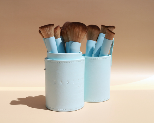 10 Piece Brush Set & Travel Brush Holder Bundle