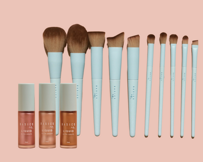 Glow Drops & Brush Set Makeup Bundle